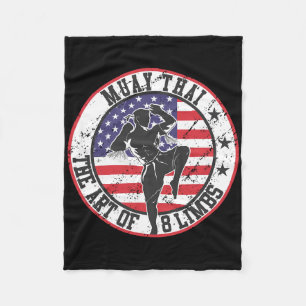 Vintage Muay Thai Karate Boxing Mixed Martial Arts Fleece Blanket