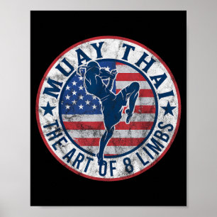 Vintage Muay Thai Karate Boxing Mixed Martial Arts Poster