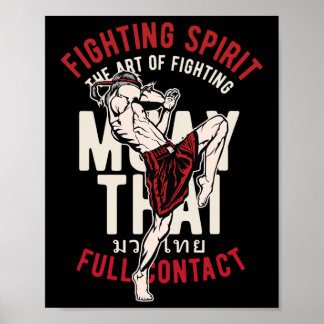 Vintage Muay Thai Kickboxing Fighter Training Work Poster