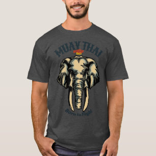 Vintage Muay Thai Tattoo Elephant Born to Fight T-Shirt