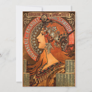 Vintage Mucha Art Invitations