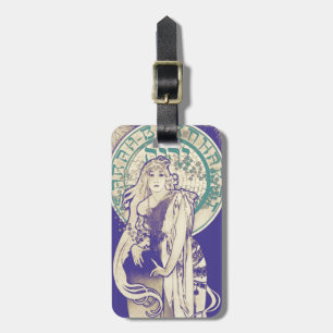 Vintage Mucha Art Nouveau Theatre Woman Bernhardt Luggage Tag
