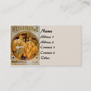 Vintage Mucha Fashion Business Card