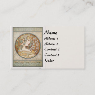 Vintage Mucha Lady Business Card