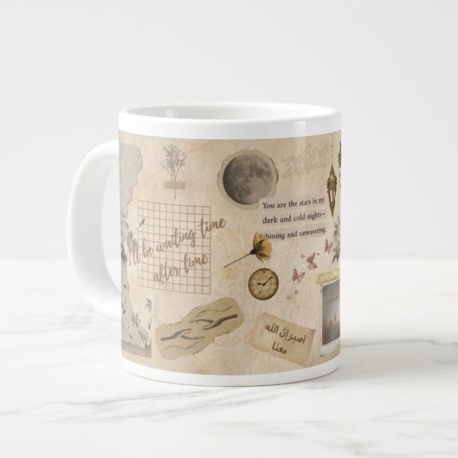 Vintage mug with Urdu Arabic Persian English text (Front Left)