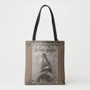 Vintage mugshot "Great gams" funny mafia man Tote Bag