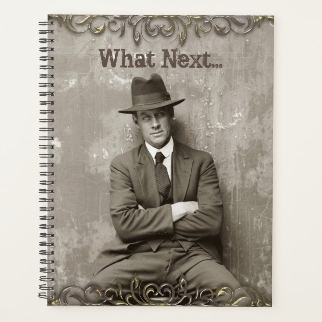 Vintage mugshot mafia gangster funny  planner (Front)
