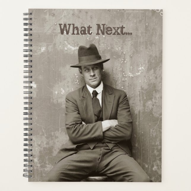 Vintage mugshot mafia gangster funny  planner (Front)