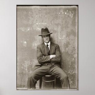 Vintage mugshot mafia gangster funny  poster