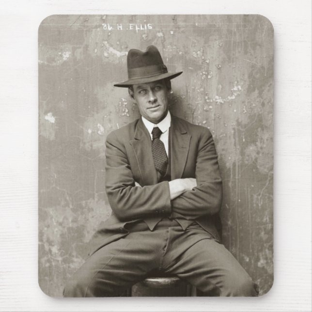 Vintage mugshot mafia gangster funny  poster mouse mat (Front)