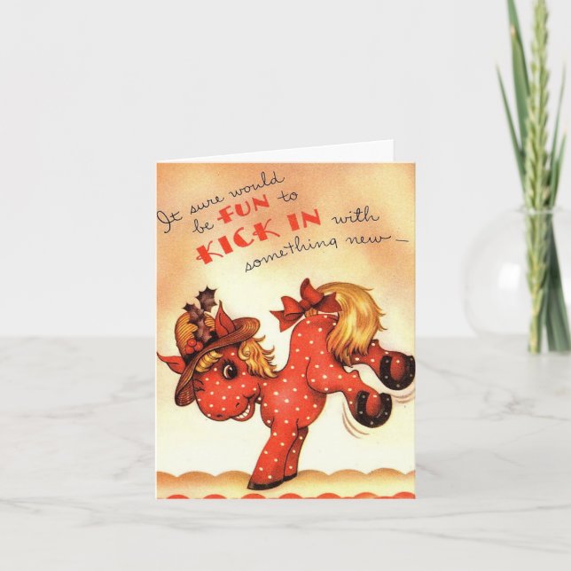 Vintage Mule Kick Holiday Card (Front)