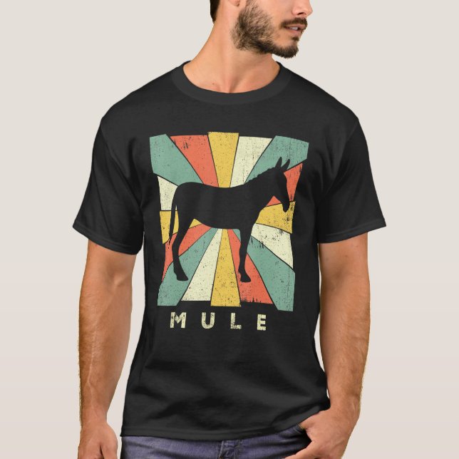 Vintage Mule  Retro Style Animal T-Shirt (Front)