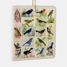 Vintage Multi-coloured Birds Ceramic Ornament