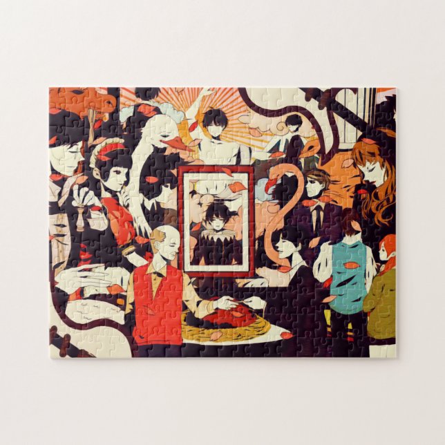 Vintage Multi Human Character Humour Party Jigsaw Puzzle (Horizontal)