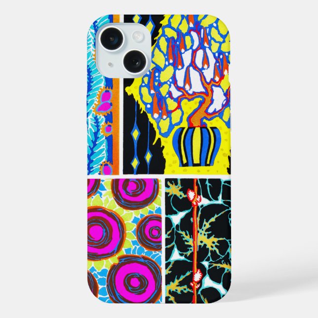 Vintage Multi-Pattern Phone Case (Back)
