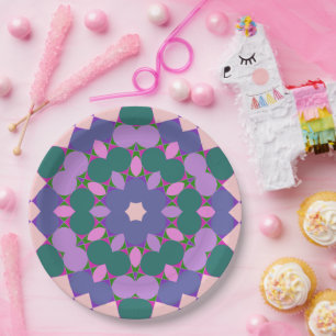 Vintage multicolor pattern paper plate