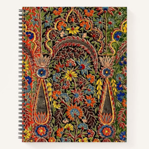 Vintage Multicolored Floral Pattern Notebook