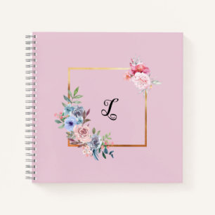 Vintage Multicolored Flowers with text personalise Notebook