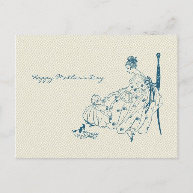 Vintage mum and child - Happy Mother's Day Postcard (Front)