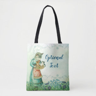 Vintage Mum Cat with Kittens  Tote Bag