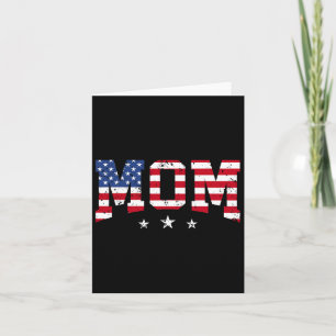 Vintage Mum Mother's Day American Mum Usa Flag 4th Card