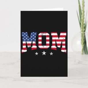 Vintage Mum Mother's Day American Mum Usa Flag 4th Card