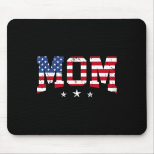 Vintage Mum Mother's Day American Mum Usa Flag 4th Mouse Mat