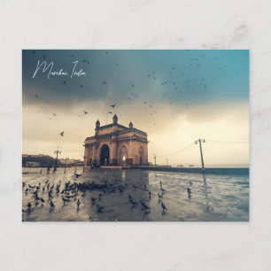 Vintage Mumbai, India Travel watercolor tourism Postcard