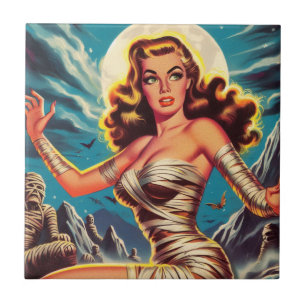 Vintage Mummy Girl Tile