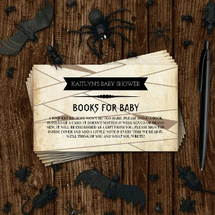 Vintage Mummy To Be Halloween Baby Shower Book Enclosure Card