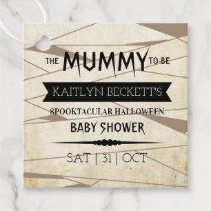 Vintage Mummy To Be Halloween Baby Shower Favour Tags