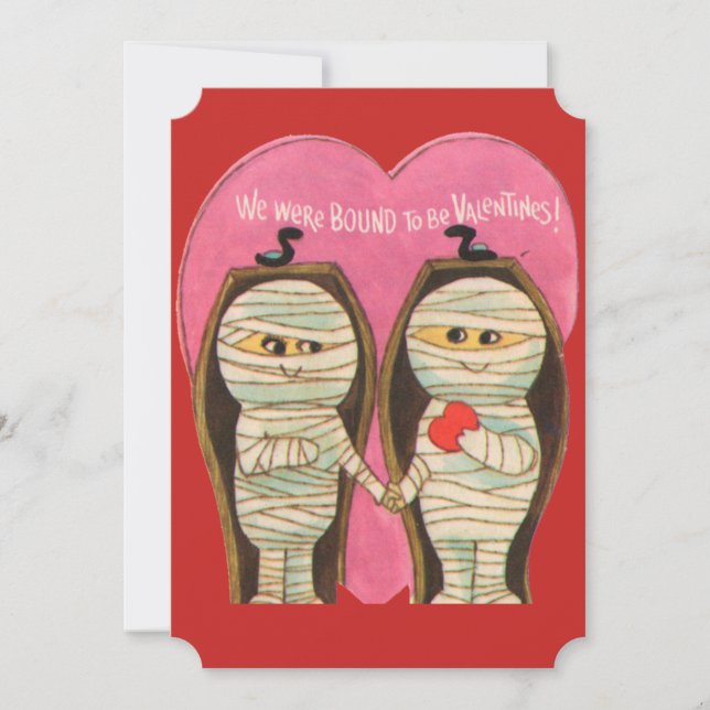 Vintage Mummy Valentines Bound To Be Holiday Card (Front)