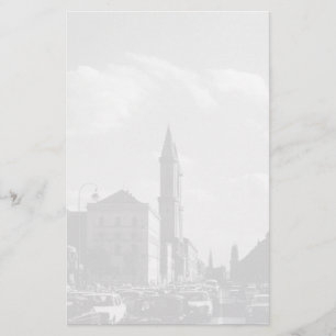 Vintage Munich ludwigstraße University church 1970 Stationery