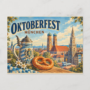 Vintage Munich Oktoberfest Travel Postcard
