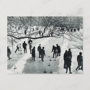Vintage Munich, winter, Games on the ice Postcard