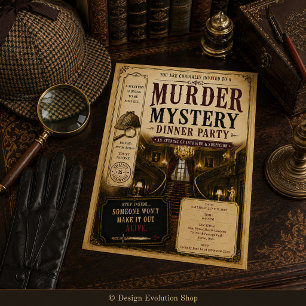 Vintage Murder Mystery Dinner Party Invitation