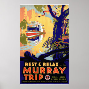 Vintage Murray Trip Australia Travel Poster