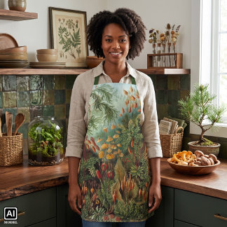 Vintage Muscinae, Moss Plants by Ernst Haeckel Apron