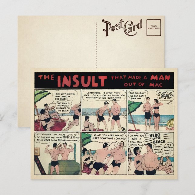 Vintage Muscle Advertisement Postcard (Front/Back)