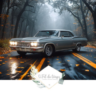 Vintage Muscle Car - Impala- Fall Forest Highway  Tissue Paper