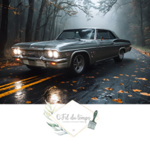 Vintage Muscle Car - Impala- Fall Forest Highway  Tissue Paper