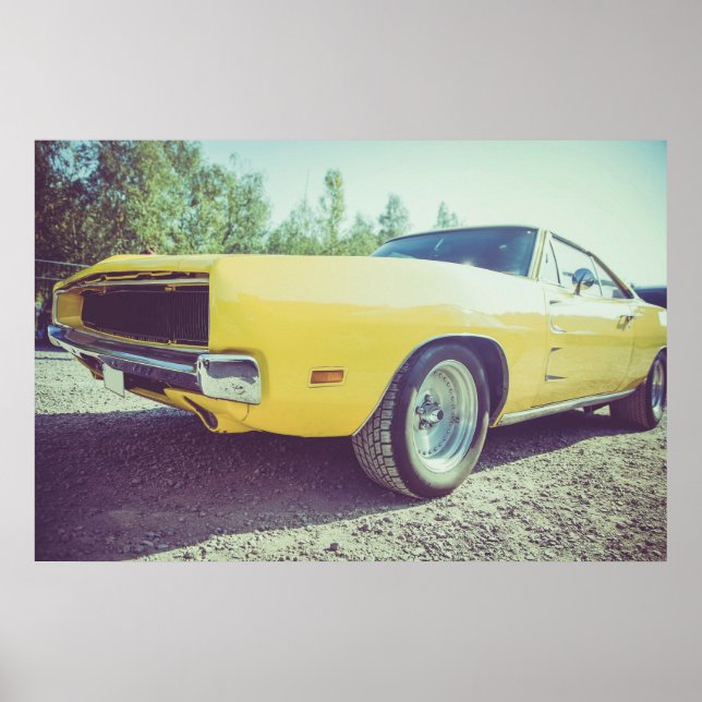 Vintage muscle car photo poster (Front)