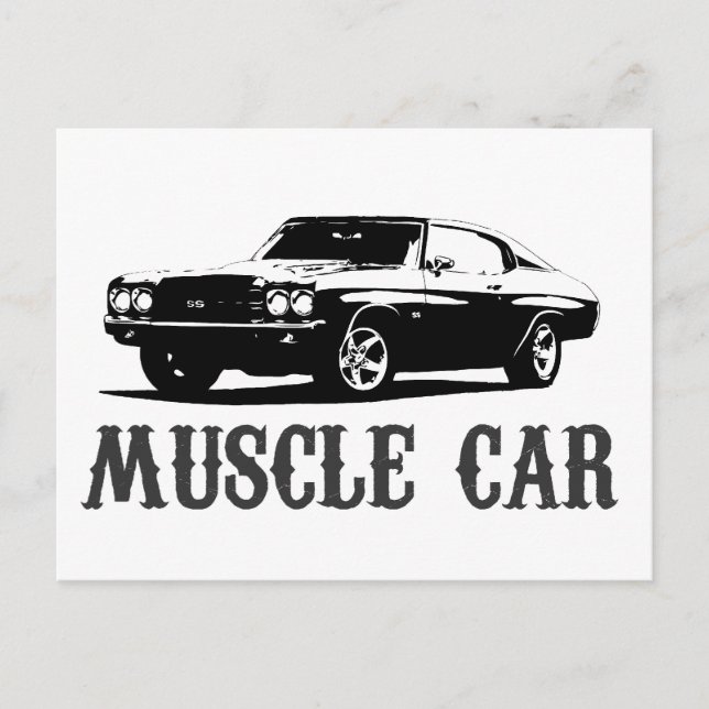 vintage muscle car postcard (Front)