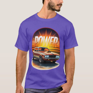 Vintage Muscle Car Power Sunset Streetwear Style v T-Shirt