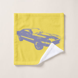 Vintage Muscle Car Silhouette Bath Towel Set