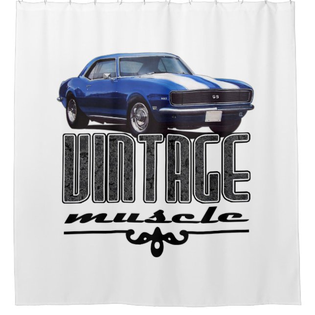 Vintage Muscle Shower Curtain (Front)