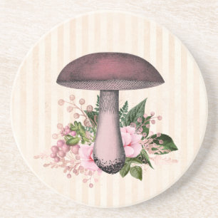 Vintage Mushroom and Floral Compilation Coaster