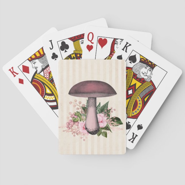 Vintage Mushroom and Floral Compilation Playing Cards (Back)