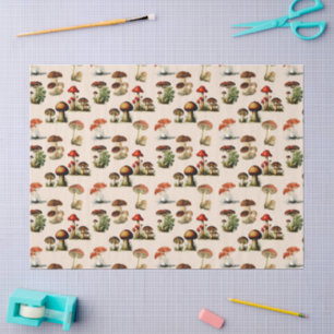 vintage mushroom and fungi art tissue paper