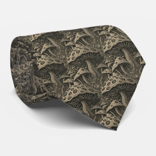 Vintage Mushroom Botanical Art Tie